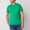 St. John's Bay Dexterity Super Soft Mens Easy-on + Easy-off Crew Neck Short Sleeve Adaptive T-shirt In Green