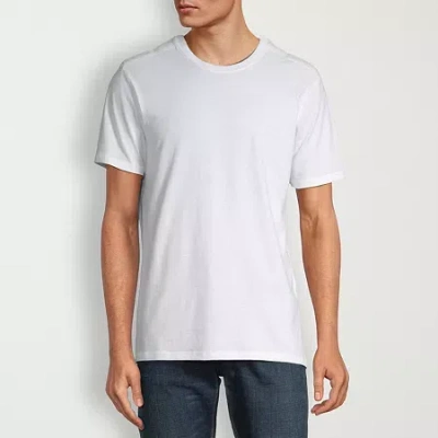 St. John's Bay Dexterity Super Soft Mens Easy-on + Easy-off Crew Neck Short Sleeve Adaptive T-shirt In White