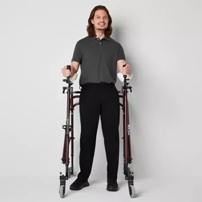 St. John's Bay Dexterity Universal Wrinkle Free Easy Care Mens Adaptive Adjustable Features Easy-on  In Black