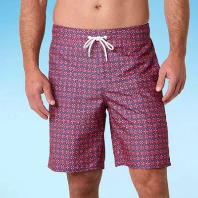 St. John's Bay E-board Mens Floral Swim Shorts In Burgundy