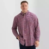 St. John's Bay Everyday Stretch Mens Long Sleeve Classic Fit Big And Tall Button-down Shirt In Multi