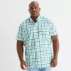 St. John's Bay Everyday Stretch Mens Short Sleeve Classic Fit Big And Tall Button-down Shirt In Multi