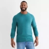 St. John's Bay Fine Gauge Big And Tall Mens Crew Neck Long Sleeve Pullover Sweater In Green