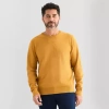 St. John's Bay Fine Gauge Mens Crew Neck Long Sleeve Pullover Sweater In Yellow
