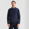 St. John's Bay Fine Gauge Mens V Neck Long Sleeve Pullover Sweater In Blue