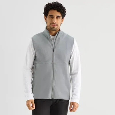St. John's Bay Golf Mens Lightweight Quilted Vest In Gray
