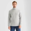 St. John's Bay Interlock Mens Long Sleeve Classic Fit Turtleneck In Gray