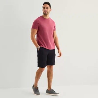 St. John's Bay Mens 10" Mid Rise Stretch Fabric Cargo Short In Black