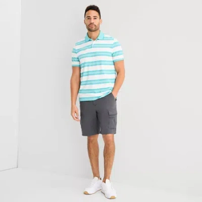 St. John's Bay Mens 10" Mid Rise Stretch Fabric Cargo Short In Blue