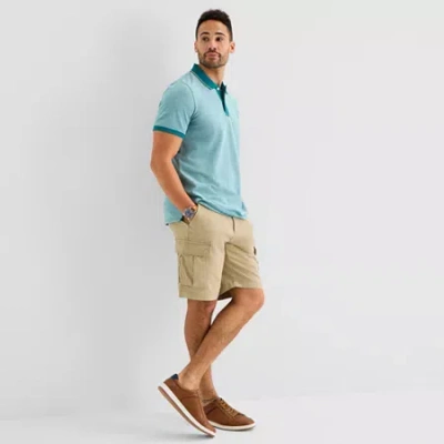 St. John's Bay Mens 10" Mid Rise Stretch Fabric Cargo Short In Blue