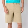St. John's Bay Mens 10" Mid Rise Stretch Fabric Cargo Short In Neutral