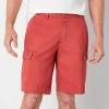 St. John's Bay Mens 10" Mid Rise Stretch Fabric Cargo Short In Red