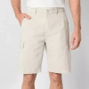 St. John's Bay Mens 10" Mid Rise Stretch Fabric Cargo Short In Neutral