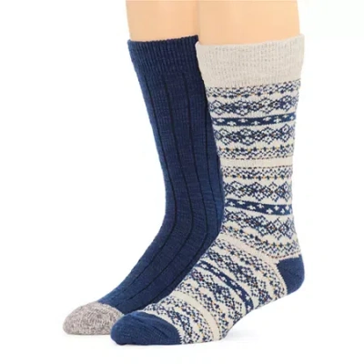 St. John's Bay Mens 2 Pair Crew Socks In Blue