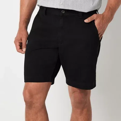 St. John's Bay Mens 9" Mid Rise Stretch Fabric Chino Short In Black