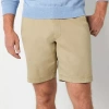 St. John's Bay Mens 9" Mid Rise Stretch Fabric Chino Short In Neutral