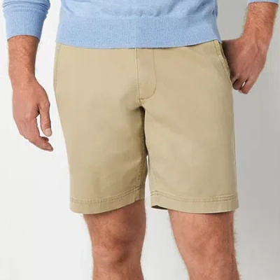 St. John's Bay Mens 9" Mid Rise Stretch Fabric Chino Short In Neutral