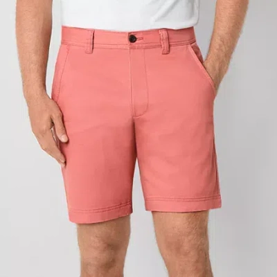 St. John's Bay Mens 9" Mid Rise Stretch Fabric Chino Short In Pink