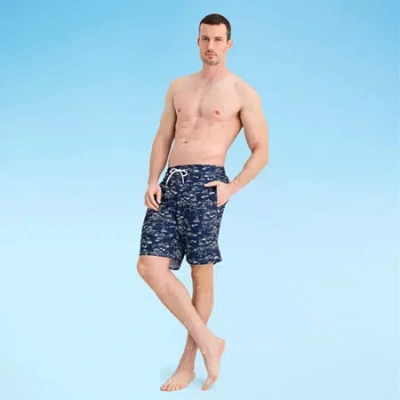 St. John's Bay Mens Abstract Board Shorts In Blue