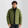 St. John's Bay Mens Adaptive Water Resistant Hidden Access Opening Midweight Puffer Jacket In Green