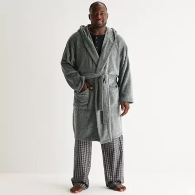 St. John's Bay Mens Big And Tall Long Sleeve Long Length Robe In Gray