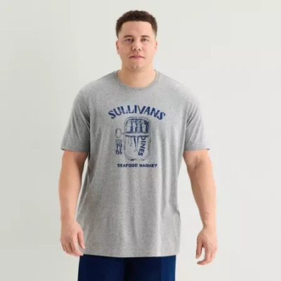St. John's Bay Mens Crew Neck Short Sleeve Classic Fit Big And Tall Graphic T-shirt In Gray