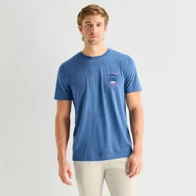 St. John's Bay Mens Crew Neck Short Sleeve Classic Fit Graphic T-shirt In Blue