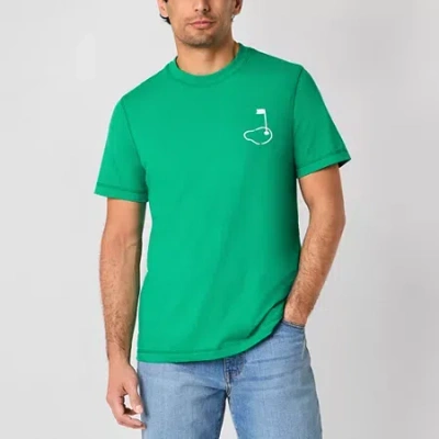 St. John's Bay Mens Crew Neck Short Sleeve Classic Fit Graphic T-shirt In Green