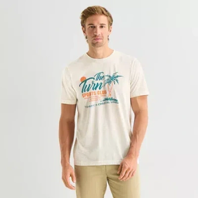 St. John's Bay Mens Crew Neck Short Sleeve Classic Fit Graphic T-shirt In Neutral