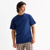 St. John's Bay Mens Crew Neck Short Sleeve Pajama Top In Blue