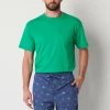 St. John's Bay Mens Crew Neck Short Sleeve Pajama Top In Green