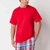St. John's Bay Mens Crew Neck Short Sleeve Pajama Top In Red