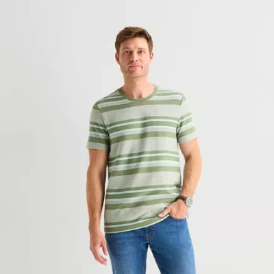 St. John's Bay Mens Crew Neck Short Sleeve T-shirt In Green