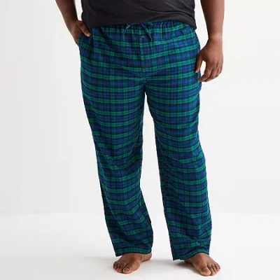 St. John's Bay Mens Flannel Big And Tall Pajama Pants In Blue