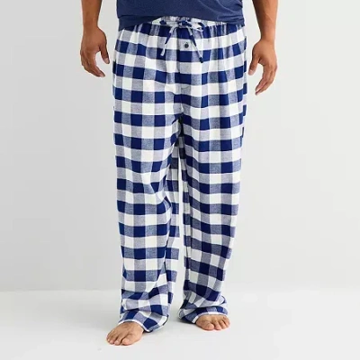 St. John's Bay Mens Flannel Big And Tall Pajama Pants In Blue