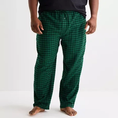 St. John's Bay Mens Flannel Big And Tall Pajama Pants In Green