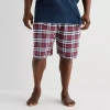 St. John's Bay Mens Flannel Big Pajama Shorts In Red