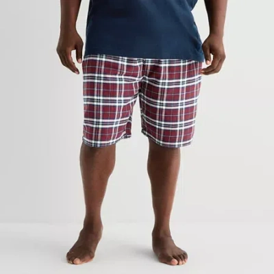 St. John's Bay Mens Flannel Big Pajama Shorts In Red