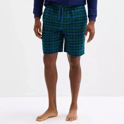 St. John's Bay Mens Flannel Pajama Shorts In Blue