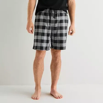 St. John's Bay Mens Flannel Pajama Shorts In Gray