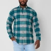 St. John's Bay Mens Long Sleeve Classic Fit Big And Tall Flannel Shirt In Multi
