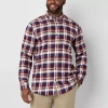 St. John's Bay Mens Long Sleeve Classic Fit Big And Tall Flannel Shirt In Multi