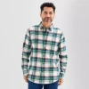 St. John's Bay Mens Long Sleeve Classic Fit Flannel Shirt In Multi