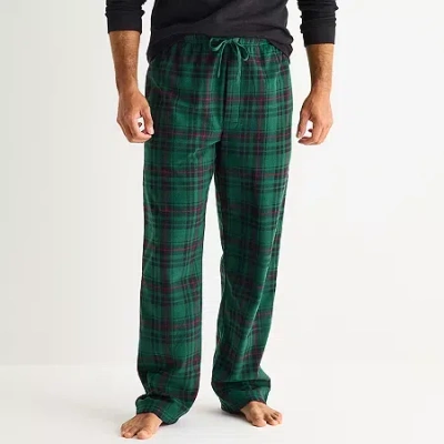 St. John's Bay Mens Microfleece Pajama Pants In Green