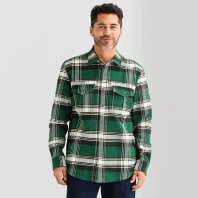 St. John's Bay Mens Midweight Shirt Jacket In Multi