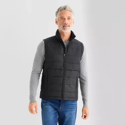 St. John's Bay Mens Packable Midweight Puffer Vest In Black