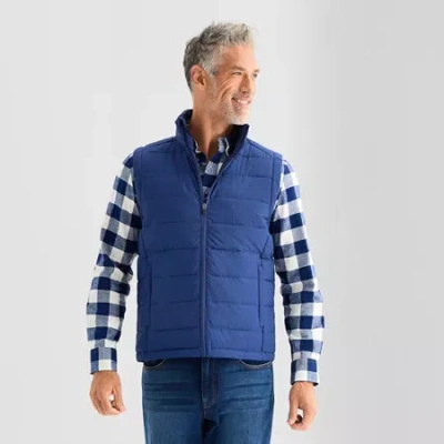 St. John's Bay Mens Packable Midweight Puffer Vest In Blue