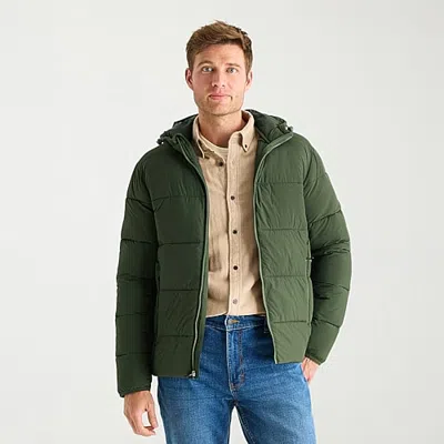 St. John's Bay Mens Packable Puffer Jacket In Green