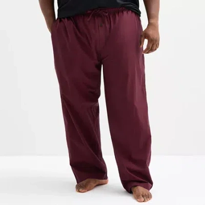 St. John's Bay Mens Poplin Big And Tall Pajama Pants In Red
