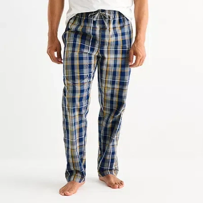 St. John's Bay Mens Poplin Pajama Pants In Blue